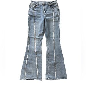 Copperflash High Rise Flare Jeans with fray detail